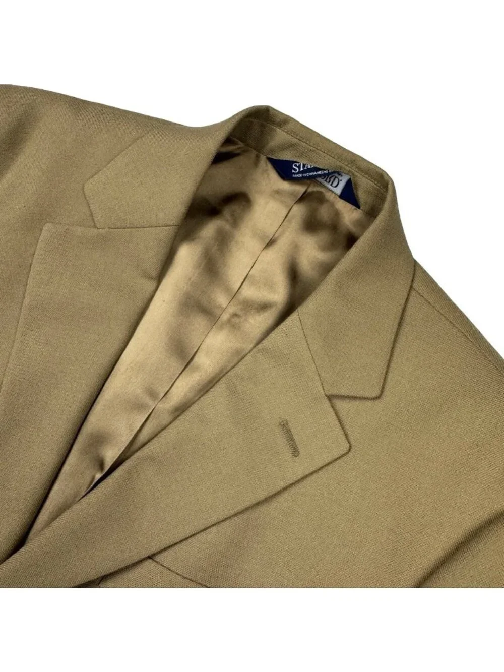 Stafford Men's Wool Blend Gold Button 2-Button Blazer Tan Brown • 40S